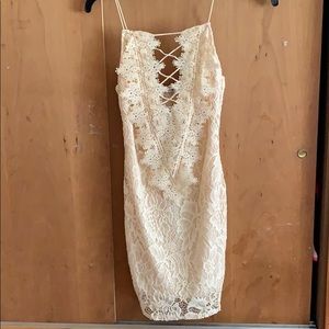Brand new fashion nova lace nude dress